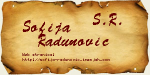 Sofija Radunović vizit kartica